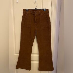 high rise, stretch flare corduroy jeans